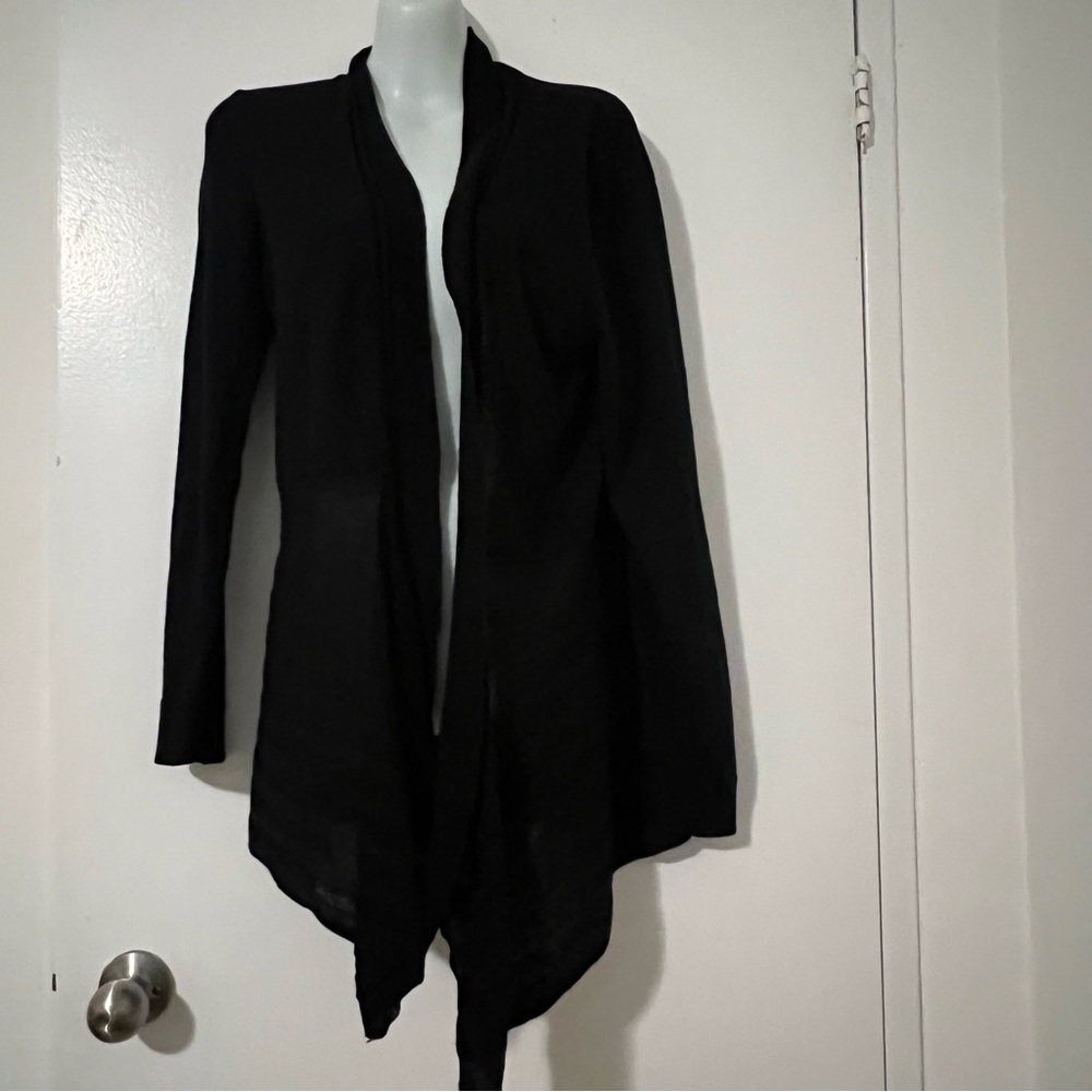 Black Knit Waterfall Cardigan